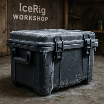 Small insulated tub holding batteries in a cold water bath