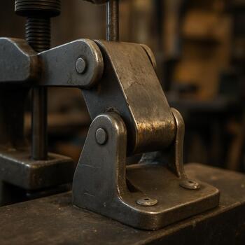 Close-up of a hinge with a marker line showing wear after cycles