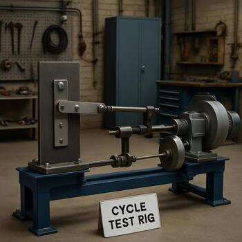 Hinge cycle rig opening and closing a sled lid with a small motor