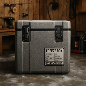 Insulated overnight freeze box with cables and sensors running inside