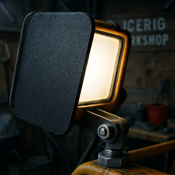 LED panel shining through a clear window onto a test hole