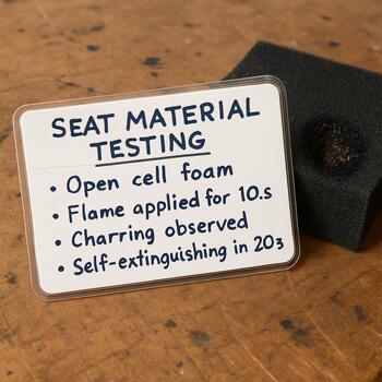 Small note card rating seat comfort after a one hour sit test