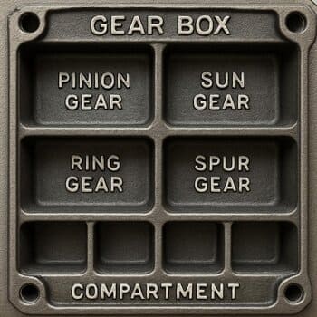 Box grid with small handwritten labels near each section