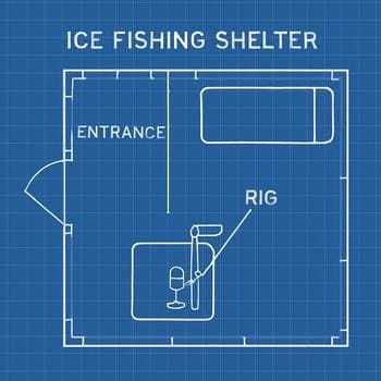 Template that marks the shelter door and a clean walk lane