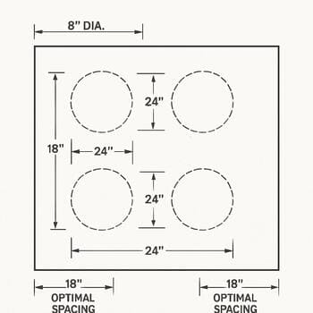 Printable grid template showing hole positions and seat spots