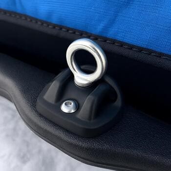 Small cord loop tied near an ice anchor for easy pulling