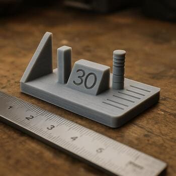 Box with failed 3D printed clips and labeled test strips