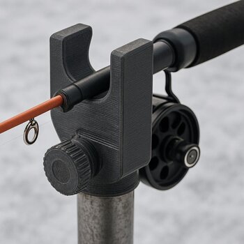 3D printed clamp from a community member holding a sonar cable