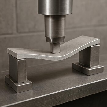 Clamp rig bending a plastic strip to check cracks in cold