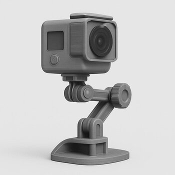 Printable camera mount with a tilt joint and clamp